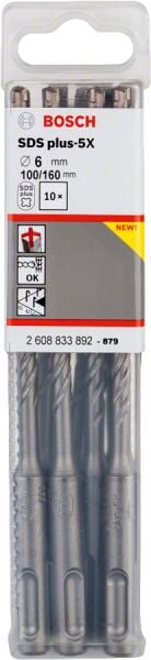 Bosch - SDS-Plus-5X Serisi Kırıcı Delici Matkap Ucu 6*160 mm 10'lu