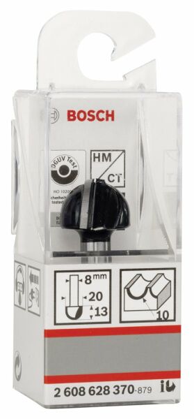 Bosch - Standard Seri Ahşap İçin Çift Oluklu, Sert Metal Dalma Yarımay Freze 8*20*46*10 mm