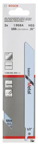 Bosch Panter Testere Bıçağı Basıcformetal S918Af 2 Lı 2608651944