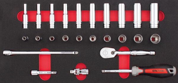 Ceta Form 25 Parça 1/4'' 12 Köşe (Yıldız) Lokma Anahtar Takımı (SAE) (EVA'lı) - C00A-E25BT