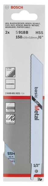 Bosch Panter Testere Bıçağı Basıcformetal S918Bf 2 Lı 2608651821