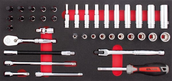 Ceta Form 39 Parça 1/4'' 12 Köşe (Yıldız) Lokma Anahtar Takımı (SAE) (EVA'lı) - C00A-E39BT