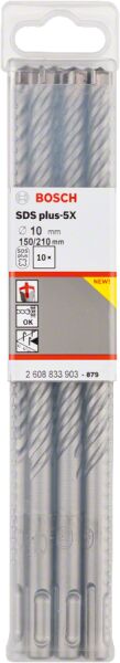 Bosch - SDS-Plus-5X Serisi Kırıcı Delici Matkap Ucu 10*210 mm 10'lu
