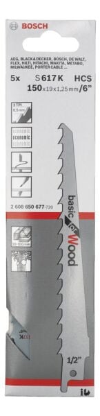 Bosch Panter Testere Bıçağı Basıcforwood S617K 5 Lı 2608650677