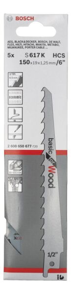 Bosch Panter Testere Bıçağı Basıcforwood S617K 5 Lı 2608650677