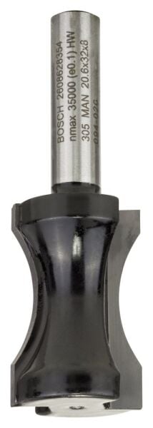 Bosch - Standard Seri Ahşap İçin Çift Oluklu Sert Metal Yassı Çubuk Freze 8*20,6*63,5mm