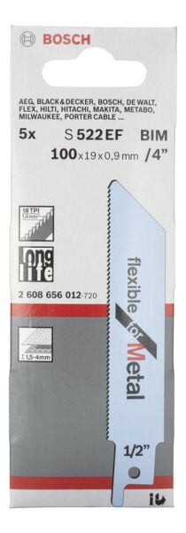 Bosch Panter Testere Bıçağı Flexformetal S522Ef 5 Lı 2608656012
