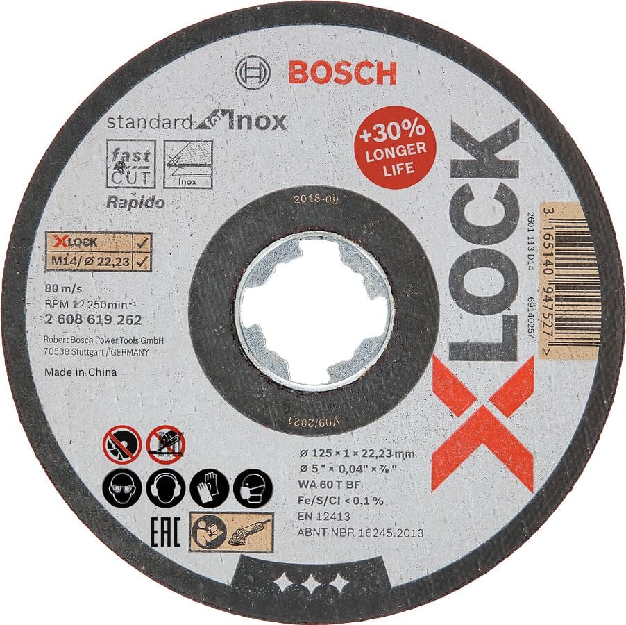 Bosch X-Lock 125*1 Standard For Inox Rap.Düz 2608619262