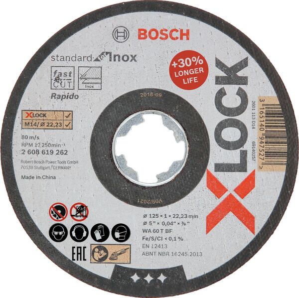 Bosch X-Lock 125*1 Standard For Inox Rap.Düz 2608619262
