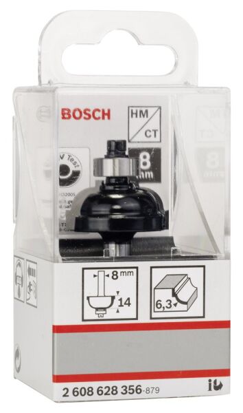 Bosch - Standard Seri Ahşap İçin Çift Oluklu Sert Metal Kenar Biçimlendirme Frezesi 8*28,5*54mm