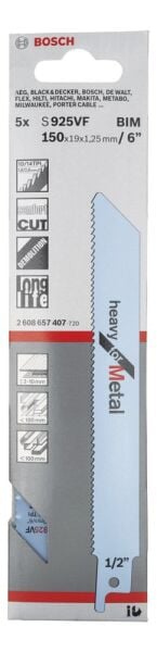 Bosch Panter Testere Bıçağı Heaformetal S925Vf 5 Lı 2608657407