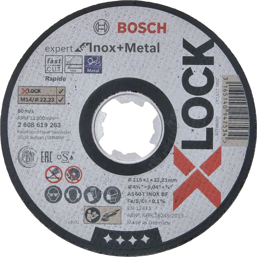 Bosch X-Lock Exm+Inox Kesmetası 115*1 Mm Duz 2608619263