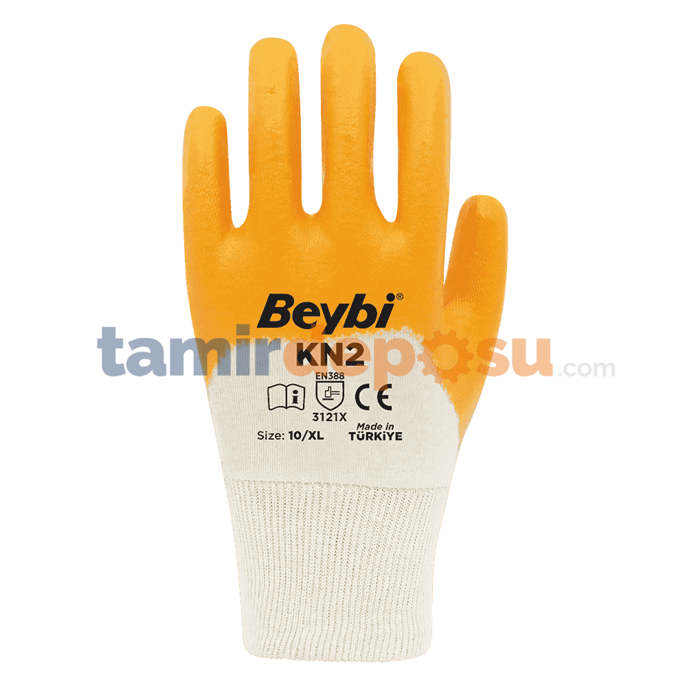 Beybi KN2 Pamuk Nitril Eldiven Beyaz Sarı No:09