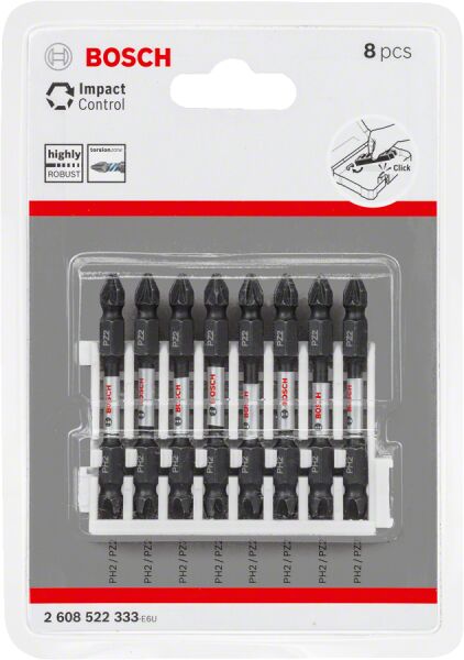 Bosch - Impact Control Serisi Çift Taraflı Vidalama Ucu 8'li PH2/PZ2 *65mm