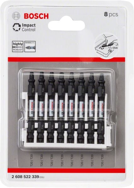 Bosch - Impact Control Serisi Çift Taraflı Vidalama Ucu 8'li T20 *65mm