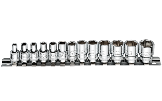 Ceta Form 13 Parça 1/4'' 6 Köşe Lokma Anahtar Takımı (Raylı) - C02-RH13