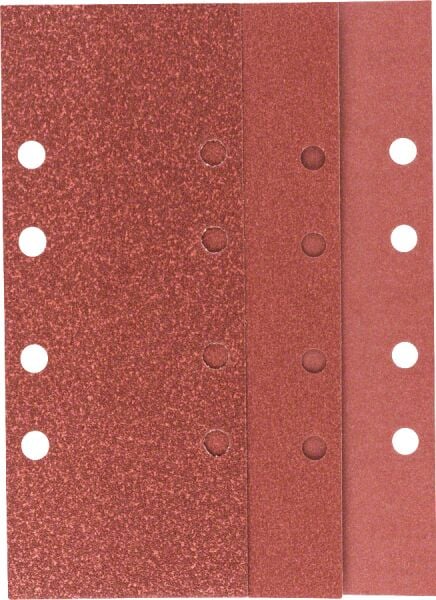 Bosch - Titreşimli Zımpara Kağıdı 10'lu Set, 93 x 230 mm 60/120/180 Kum 8 Delik