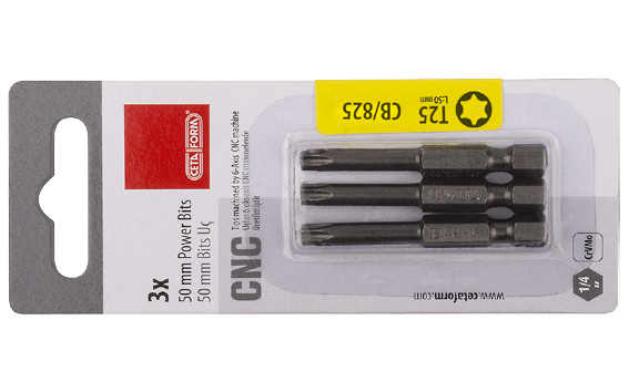 Ceta Form 3 Parça 1/4'' TORX Bits Uç T10 x 50 mm / Kartlı - CB/824X
