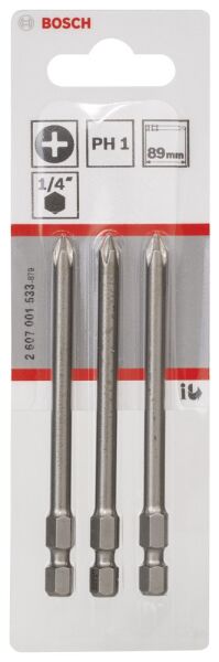 Bosch - Extra Hard Serisi Vidalama Ucu PH1*89 mm 3'lü