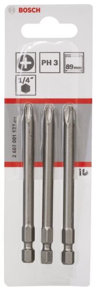 Bosch - Extra Hard Serisi Vidalama Ucu PH3*89 mm 3'lü