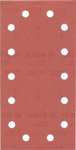 Bosch - Titreşimli Zımpara Kağıdı 10'lu, 115 x 230 mm 240 Kum 14 Delik