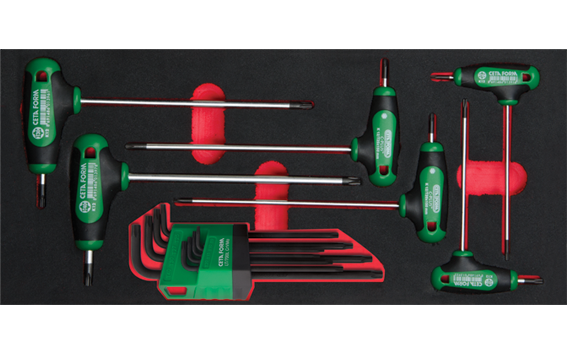 Ceta Form 14 Parça T Saplı ve L TORX Anahtar Seti (EVA'lı) - K99-12-E14