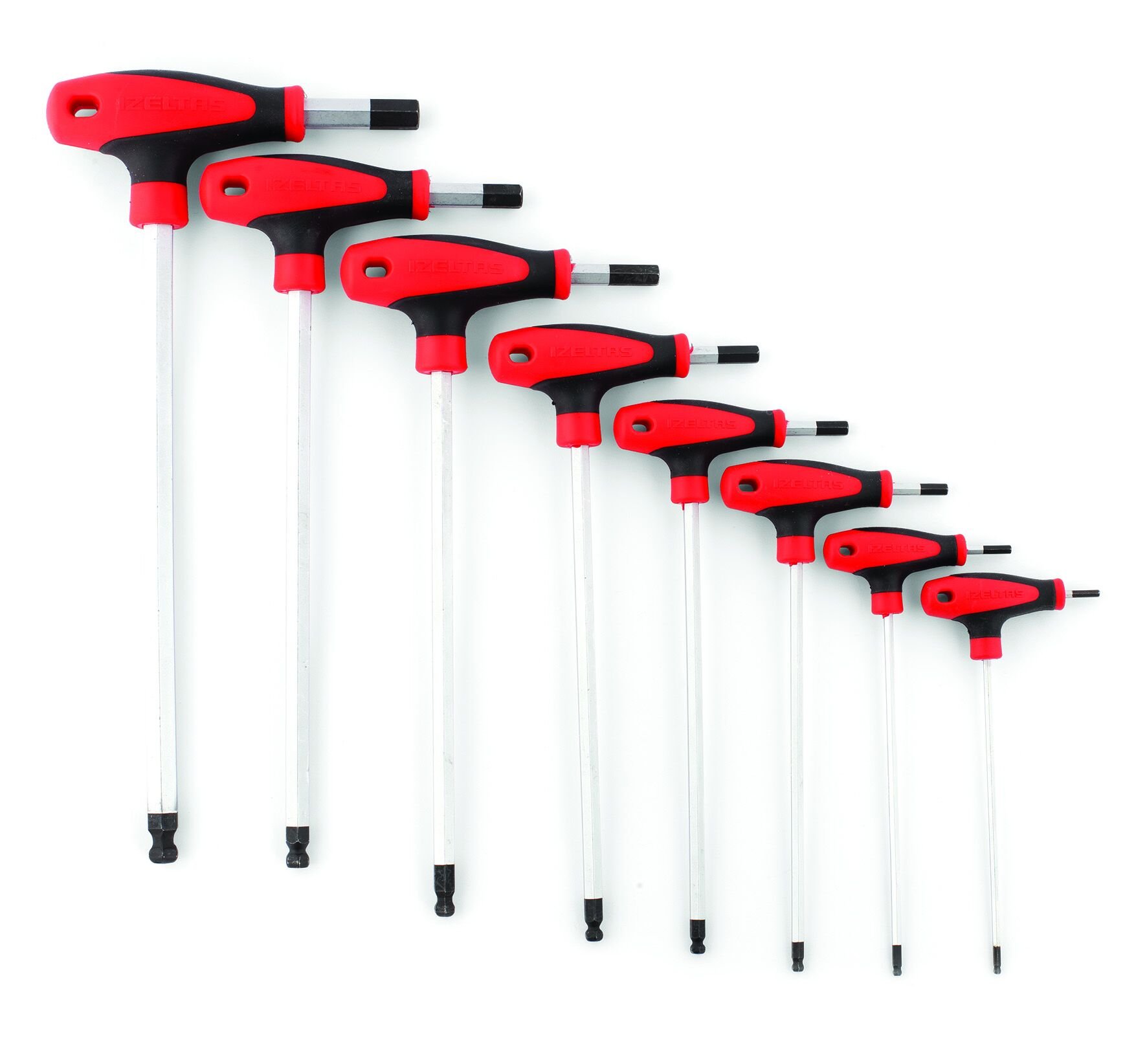 İzeltaş 8 Parça T Tipi Yuvarlak Başlı Allen Anahtar Takımı - 4921008108