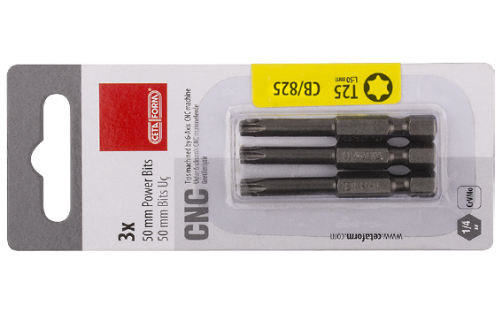 Ceta Form 3 Parça 1/4'' TORX Bits Uç T25 x 50 mm / Kartlı - CB/827X