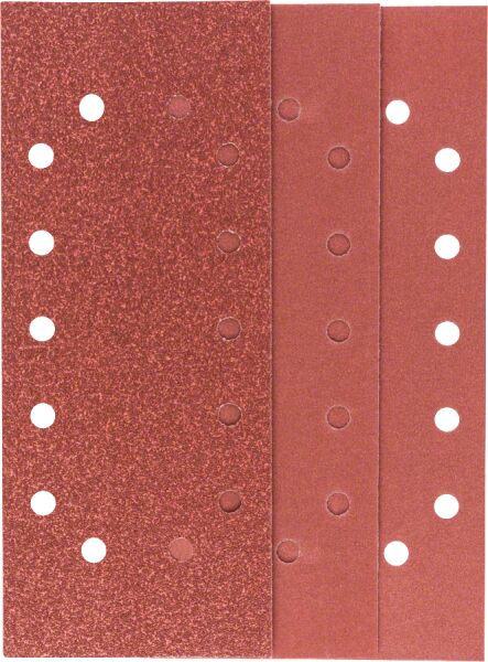 Bosch - Titreşimli Zımpara Kağıdı 10'lu Set, 115 x 280 mm 60/120/180 Kum 14 Delik