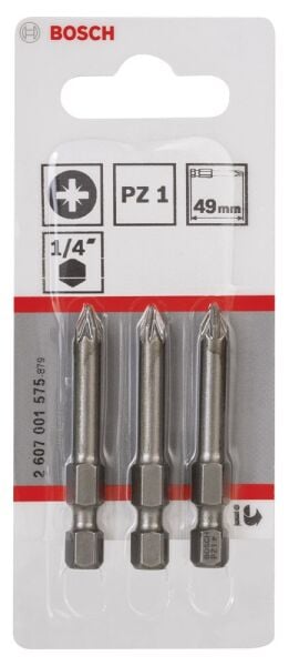 Bosch - Extra Hard Serisi Vidalama Ucu PZ 1*49 mm 3'lü