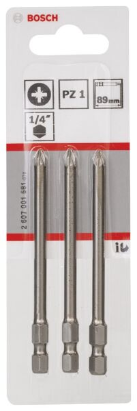 Bosch - Extra Hard Serisi Vidalama Ucu PZ 1*89 mm 3'lü