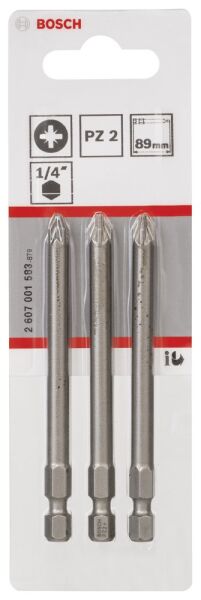 Bosch - Extra Hard Serisi Vidalama Ucu PZ 2*89 mm 3'lü