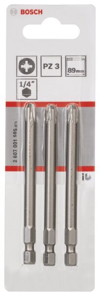 Bosch - Extra Hard Serisi Vidalama Ucu PZ 3*89 mm 3'lü