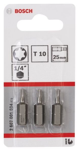 Bosch - Extra Hard Serisi Vidalama Ucu T10*25 mm 3'lü