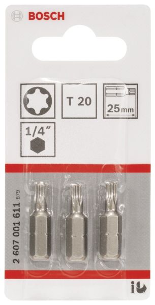 Bosch - Extra Hard Serisi Vidalama Ucu T20*25 mm 3'lü