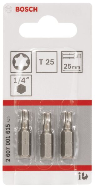 Bosch - Extra Hard Serisi Vidalama Ucu T25*25 mm 3'lü