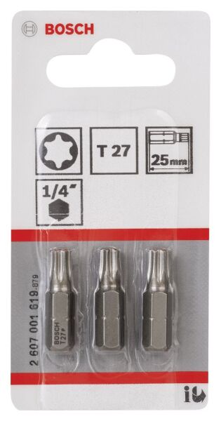 Bosch - Extra Hard Serisi Vidalama Ucu T27*25 mm 3'lü