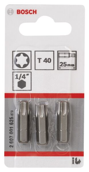 Bosch - Extra Hard Serisi Vidalama Ucu T40*25 mm 3'lü