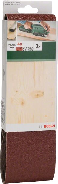 Bosch - Tank Zımpara Kağıdı 3'lü, 75 x 533 mm 40 Kum