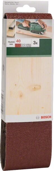Bosch - Tank Zımpara Kağıdı 3'lü, 75 x 533 mm 40 Kum