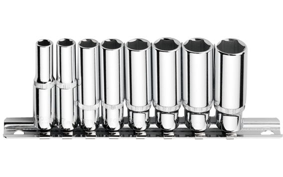 Ceta Form 8 Parça 1/4'' 6 Köşe Derin Lokma Anahtar Takımı (Raylı) - C04-RH08