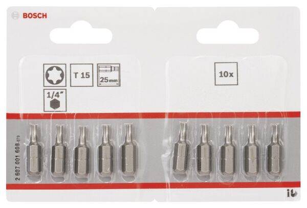 Bosch - Extra Hard Serisi Vidalama Ucu T15*25 mm 10'lu