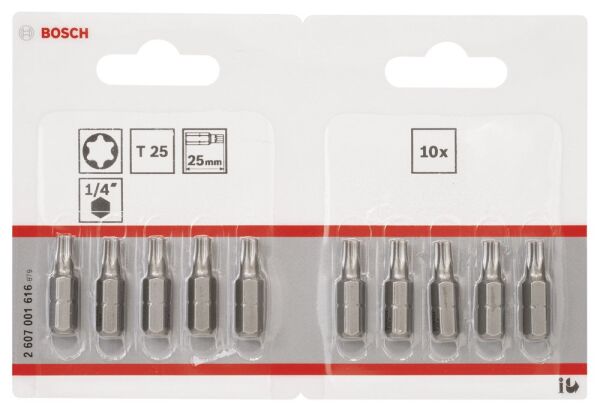 Bosch - Extra Hard Serisi Vidalama Ucu T25*25 mm 10'lu