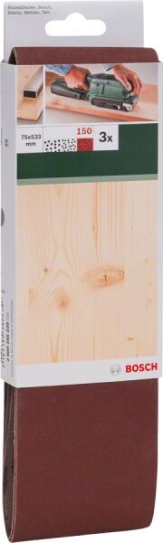 Bosch - Tank Zımpara Kağıdı 3'lü, 75 x 533 mm 150 Kum