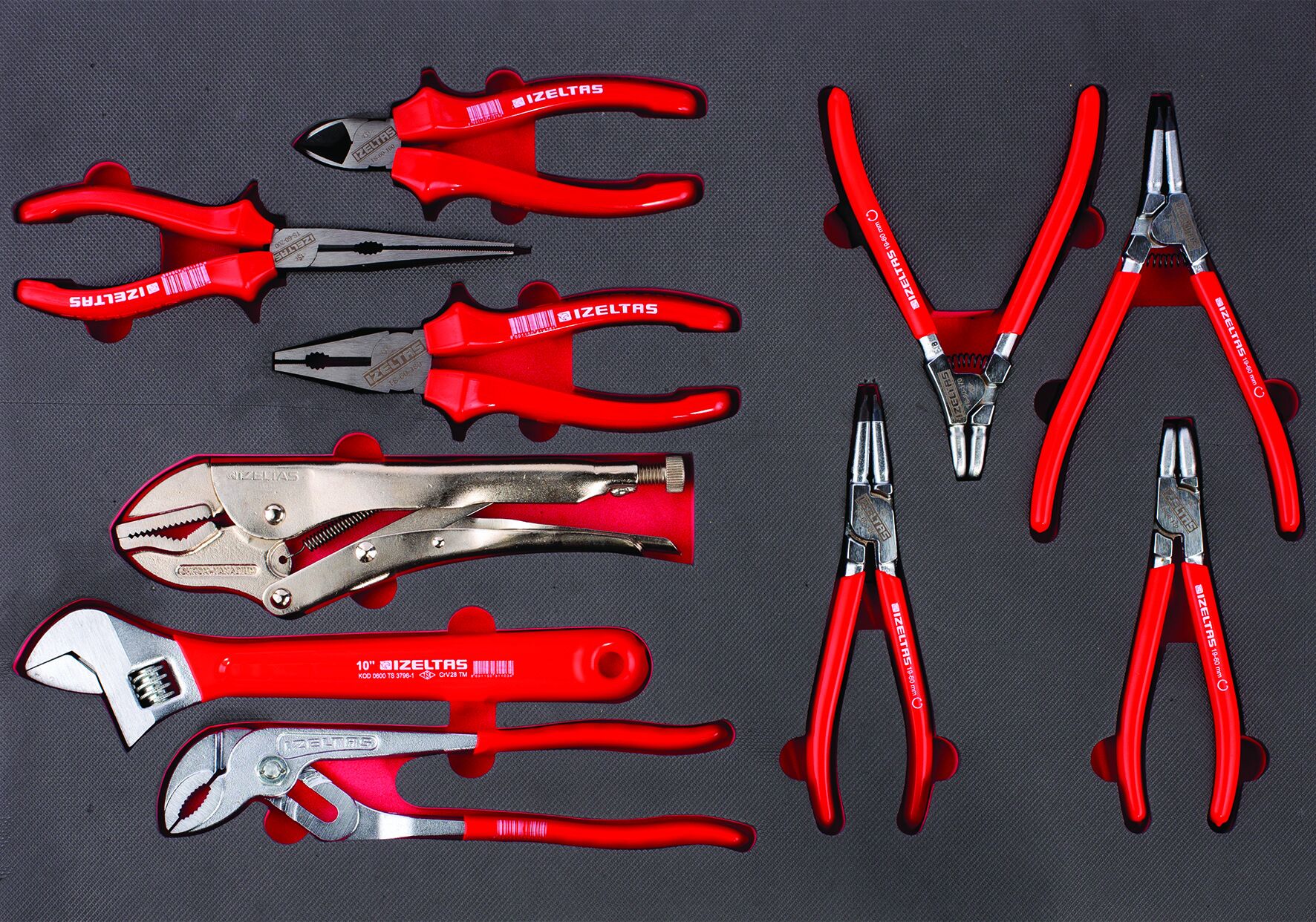 İzeltaş Pro Serisi Takım Dolabı - 5. Çekmece İçi 10 Parça - 8241005010