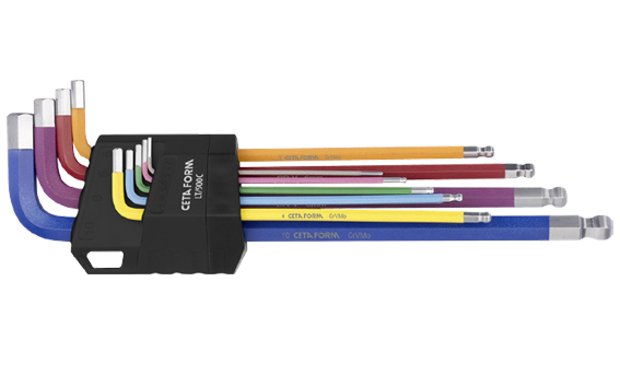 Ceta Form 9 Parça Topbaşlı L Allen Anahtar Takımı - Renkli Seri (Uzun Tip) - LT/900C