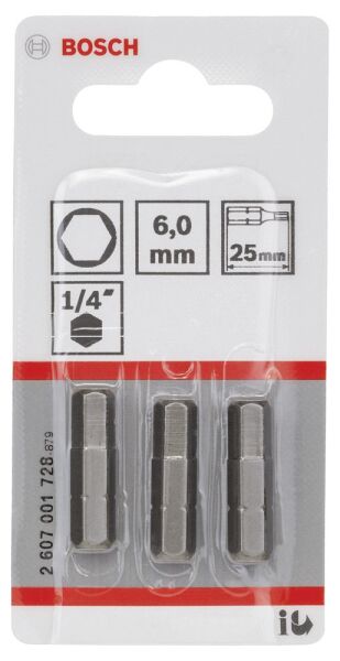 Bosch - Extra Hard Serisi HEX6*25 mm 3'lü
