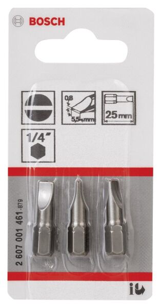 Bosch - Extra Hard Serisi S0,8x5,5*25 mm 3'lü