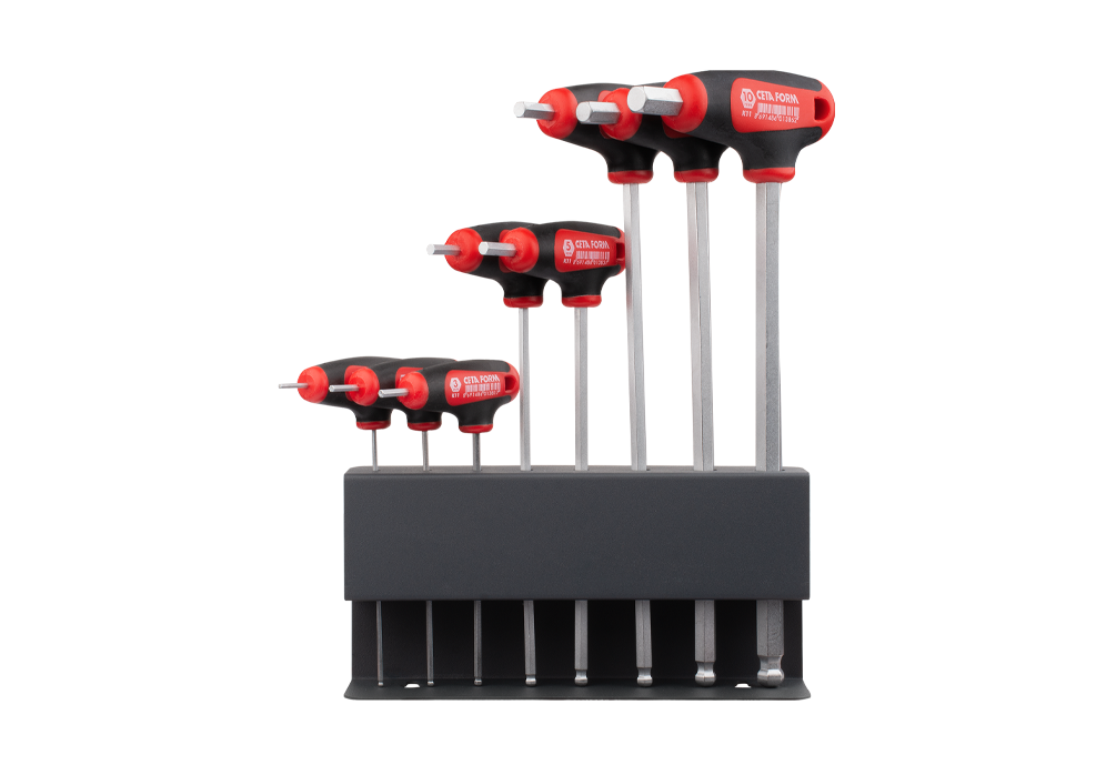 Ceta Form 8 Parça T Saplı Topbaşlı Allen Anahtar Takımı (Metal Stand ile) - K99-11-M08