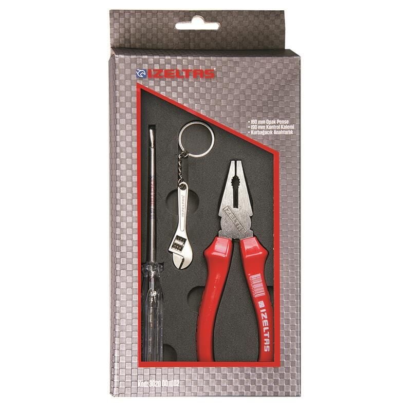 İzeltaş 2 Parça Pense ve Kontrol Kalemi Seti (Anahtarlıklı) - 3020001002